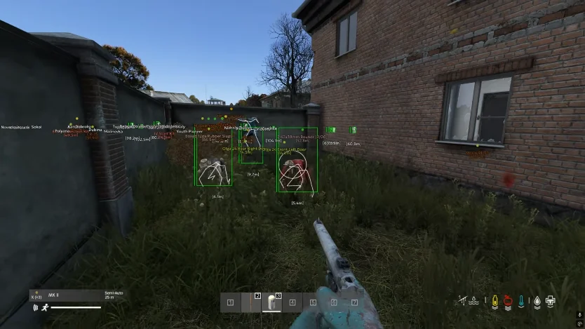 DayZ Cheats zombie ESP — infected boxes, loot tracking, and vehicle parts